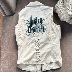 Harley-Davidson Cream Sleeveless Top